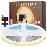 PSTAR COB LED pásik 6 m, neutrálna biela 4000K, s 24V napájacím zdrojom a RF diaľkovým ovládačom, šírka 8 mm, samolepiaci, do spálne, k TV, do kuchyne 1
