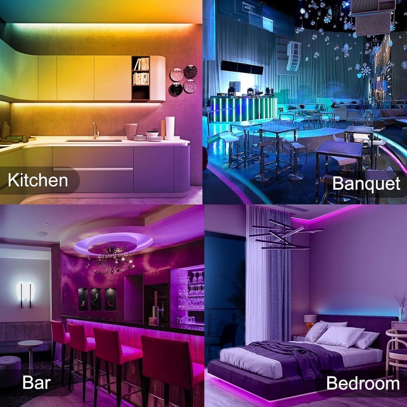 PSTAR LED szalag 20m RGB Bluetooth távirányítóval, app vezérléssel és zeneütemezéssel