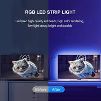 PSTAR LED szalag 3 m, RGB, app és távirányítós, 45-65 colos TV háttérvilágítás 4