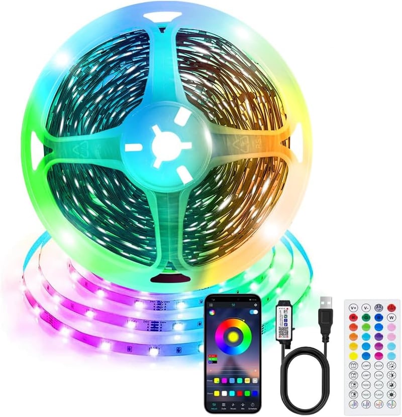 PSTAR LED szalag 3 m, RGB, app és távirányítós, 45-65 colos TV háttérvilágítás