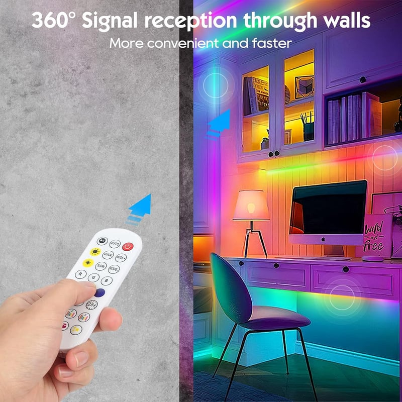 PSTAR LED szalag 4m RGBIC távirányítóval 50-70 colos TV-hez és PC-hez
