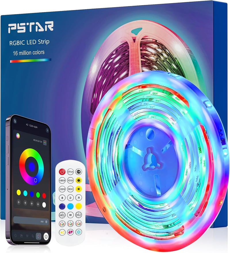 PSTAR LED szalag 4m RGBIC távirányítóval 50-70 colos TV-hez és PC-hez