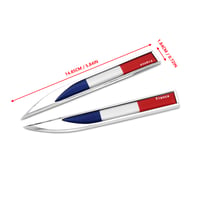PTDecals Emblemă Metalică Autocolant Drapel Franța 14,7x2 cm - Decorațiune Auto pentru Caroserie, Capotă, Portbagaj, Ușă 2