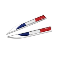 PTDecals Emblemă Metalică Autocolant Drapel Franța 14,7x2 cm - Decorațiune Auto pentru Caroserie, Capotă, Portbagaj, Ușă 1