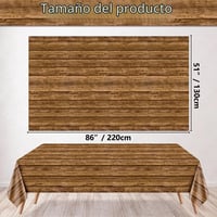 Set de 4 fețe de masă dreptunghiulare PTECDROTS cu model de lemn maro rustic, impermeabile și de unică folosință, pentru decorarea petrecerilor, 130 x 218 cm 2