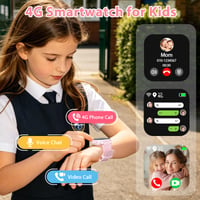 Inteligentné detské hodinky PTHTECHUS 4G s GPS lokátorom, videohovorom, SOS, hlasovým chatom, vodotesnosťou IP68, školským režimom, krokomerom a budíkom, pre deti od 4 do 12 rokov, ružové 2