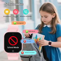 Inteligentné detské hodinky PTHTECHUS 4G s GPS lokátorom, videohovorom, SOS, hlasovým chatom, vodotesnosťou IP68, školským režimom, krokomerom a budíkom, pre deti od 4 do 12 rokov, ružové 7