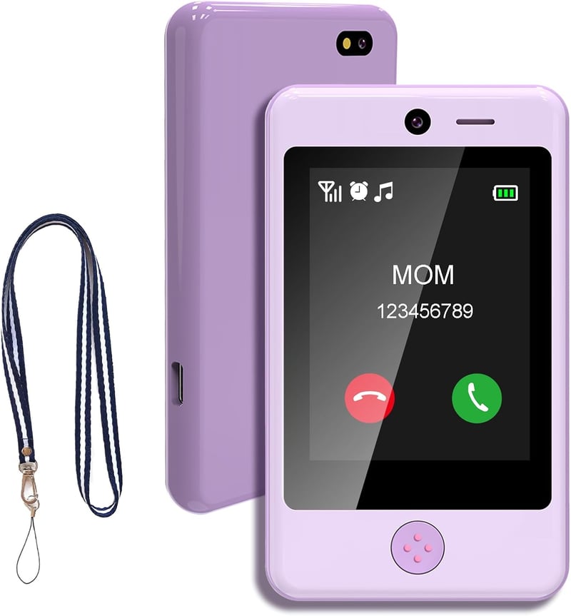 PTHTECHUS Gyerek Mobiltelefon 3,8" Érintőképernyővel - Játéktelefon Hívás, SOS, MP3, Dupla Kamera, 16 Játék, Lépésszámláló, SIM Kártya Támog
