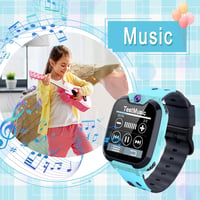 PTHTECHUS Gyerek Okosóra 7 Játékkal - MP3 Zenelejátszó Érintőképernyős Smartwatch Kamerával, 1GB SD Kártyával, Kék, 4-12 Éveseknek 3