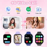 PTHTECHUS gyerek okosóra GPS 4G hívással - pink - 4-12 éves korig 3