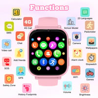 PTHTECHUS gyerek okosóra GPS 4G hívással - pink - 4-12 éves korig 5