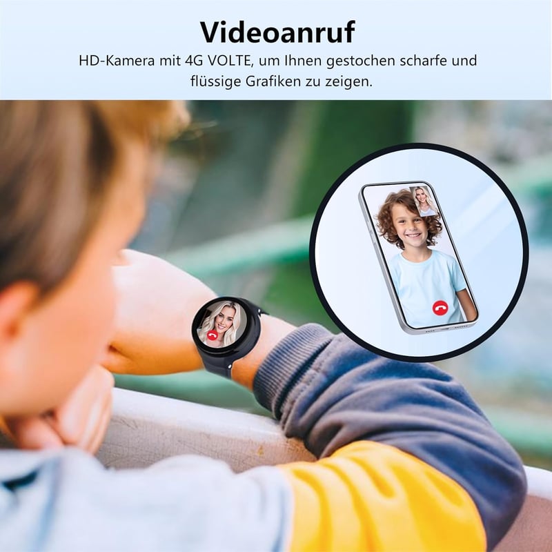 PTHTECHUS X13 4G Gyerek Okosóra GPS Követéssel - Videóhívás, WiFi, SOS Gomb, Családi Chat Funkció, HD Érintőképernyő 5-15 Éves Gyermekeknek
