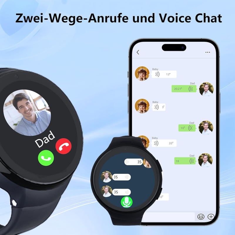 PTHTECHUS X13 4G Gyerek Okosóra GPS Követéssel - Videóhívás, WiFi, SOS Gomb, Családi Chat Funkció, HD Érintőképernyő 5-15 Éves Gyermekeknek