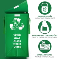 PTMS háromrekeszes hulladékválogató rendszer fedéllel - 50 literes 3