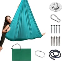 PTSUPLES Aerial Yoga Függőágy 1,5x1,4m 200kg Terhelhetőség Karabiner Szerelvénnyel 1