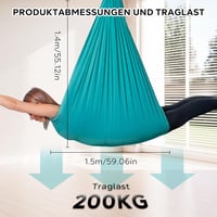 PTSUPLES Aerial Yoga Függőágy 1,5x1,4m 200kg Terhelhetőség Karabiner Szerelvénnyel 3