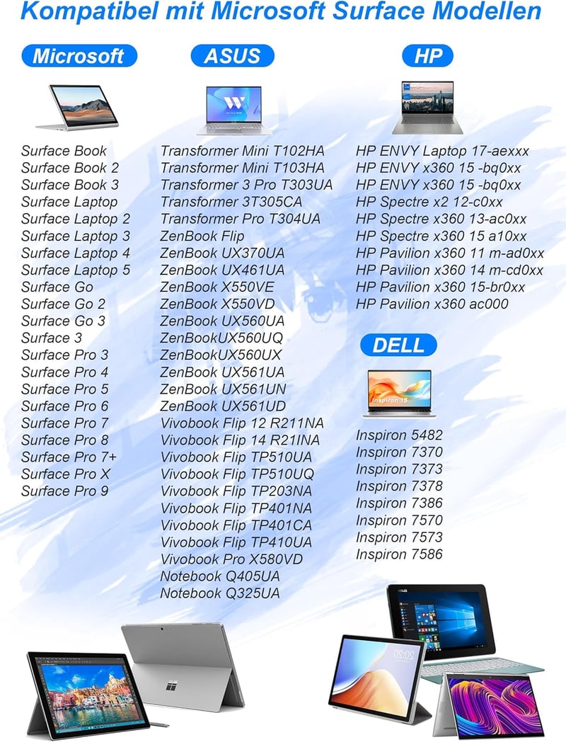 Pubiohs Surface Stylus Pen - Microsoft Surface Pro/Go/Laptop/Studio/Book, 4096 nyomásérzékenység