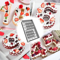 Podesivi aluminijski kalup za pečenje u obliku brojeva – veliki, neprianjajući kalup za torte u obliku slova i brojeva za „uradi sam” pečenje, srebrni 7