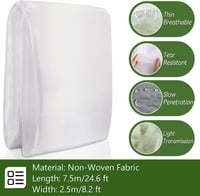 PUERHUACI Téli növényvédő fleece 2,5x7,5m fagyvedelem kerthez 3