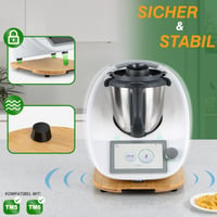 PUERSI Posuvná doska pre Thermomix TM6/TM5, bambusová posuvná podložka s kolieskami 2. generácie, jednoduchý pohyb 4