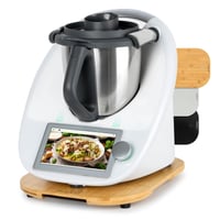 PUERSI Posuvná doska pre Thermomix TM6/TM5, bambusová posuvná podložka s kolieskami 2. generácie, jednoduchý pohyb 1