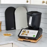 Placă glisantă cu role PUERSI TM7 pentru Thermomix generația a 2-a, suport culisant din bambus, negru 6