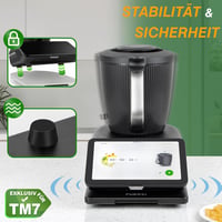 Placă glisantă cu role PUERSI TM7 pentru Thermomix generația a 2-a, suport culisant din bambus, negru 4