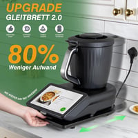Placă glisantă cu role PUERSI TM7 pentru Thermomix generația a 2-a, suport culisant din bambus, negru 2