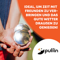 Sada na pétanque PUFFIN Sport – 8 kovových gúľ s príslušenstvom, vonkajšia rodinná hra pre deti aj dospelých, plážová hra 7