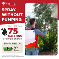 PULMIC Pegasus 15L Pompă de stropit electrică cu acumulator, baterie litiu 25V interschimbabilă, 3 viteze, 3 duze, autonomie de până la 15 ore 7