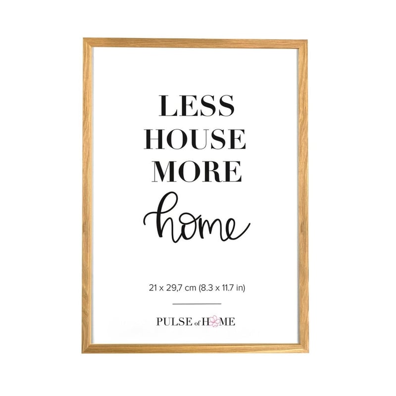 Rămă PULSE of HOME, din lemn natural, pentru poză A4 (21 x 29,7 cm) - Ramă subțire pentru fotografii, postere, desene pentru copii - Decorațiune pentru camera copiilor și living
