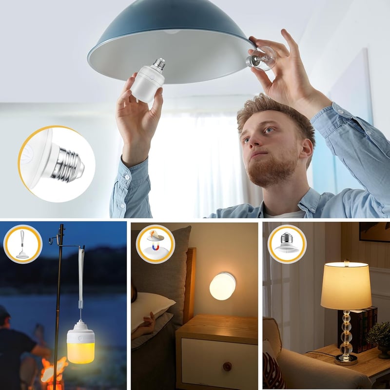 Pulsky LED izzó E27 USB-C töltős távirányítós dimmelhető 2db