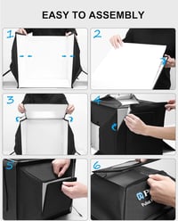 PULUZ 40x40cm Profi Fotóstúdió Softbox 480 LED Dimmer Fénnyel és 4 Háttérrel 7