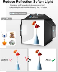 PULUZ 40x40cm Profi Fotóstúdió Softbox 480 LED Dimmer Fénnyel és 4 Háttérrel 3