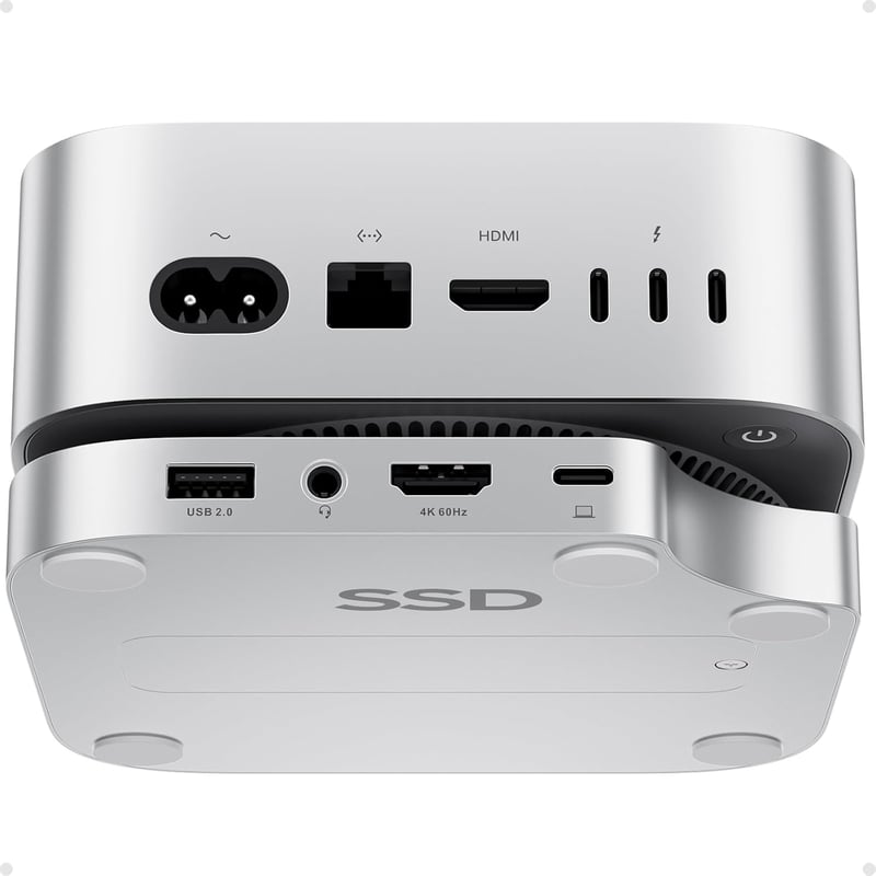 PULWTOP Mac Mini M4 Dock 4TB SSD Ház HDMI 4K USB-C Hub Állvány