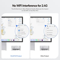 PULWTOP Mac Mini M4 Dock 4TB SSD Ház HDMI 4K USB-C Hub Állvány 8