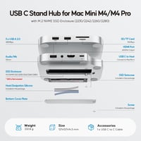 PULWTOP Mac Mini M4 Dock 4TB SSD Ház HDMI 4K USB-C Hub Állvány 4