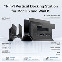 PULWTOP USB-C dokkoló állomás MacBook-hoz, 4K videó, M.2 SSD ház, fekete 2