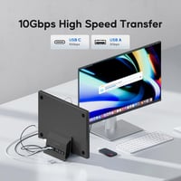 PULWTOP USB-C dokkoló állomás MacBook-hoz, 4K videó, M.2 SSD ház, fekete 4