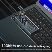 PULWTOP USB-C Hub 7 portos aktív elosztó 20W PD töltéssel és 10 Gbit/s adatátvitellel 3