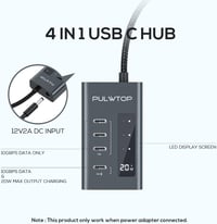 PULWTOP USB-C Hub Laptop Csatlakozó Multifunkciós Adapter 2