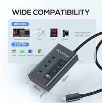 PULWTOP USB-C Hub Laptop Csatlakozó Multifunkciós Adapter 5