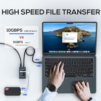PULWTOP USB-C Hub Laptop Csatlakozó Multifunkciós Adapter 4