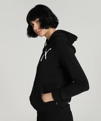 Hanorac Damă PUMA Ess Logo cu Glugă – Negru, Mărimea XS – Hanorac Fleece 2