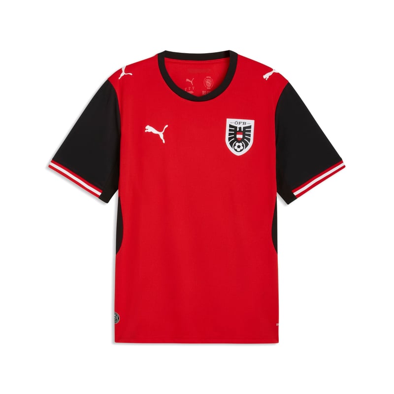 PUMA ÖFB Domáci replika dresu rakúskej futbalovej reprezentácie pre mužov - červená/čierna