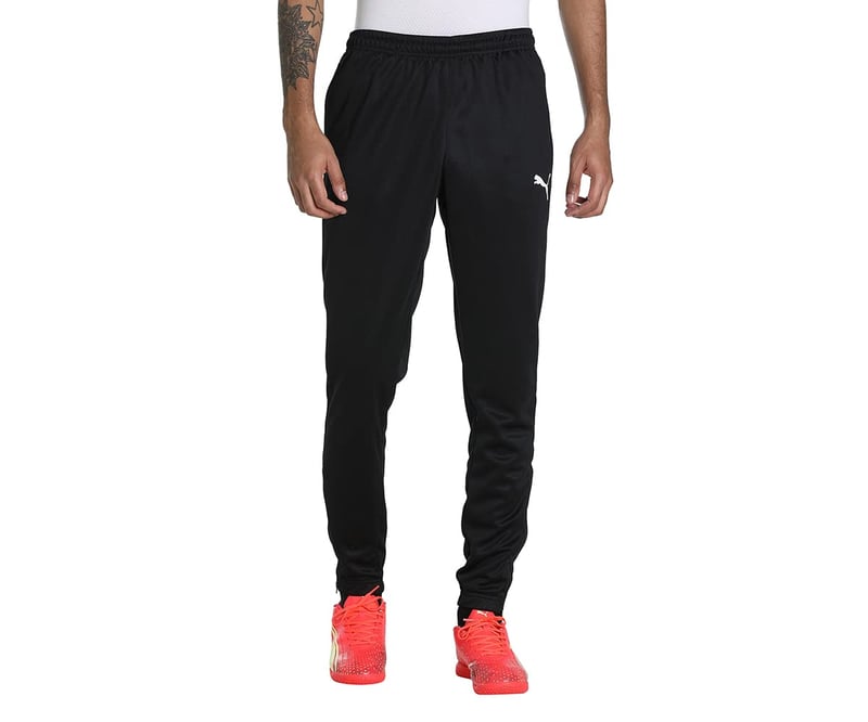 Pantaloni de trening unisex PUMA Teamrise Poly – Negru-Alb, Mărimea L