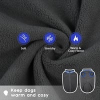 PUMYPOREITY Kutyakabát Fleece Barna 2XL Téli Meleg Szélálló Cipzáras 2