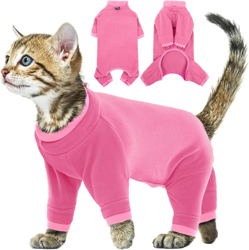 PUMYPOREITY Macska Overál Hosszú Ujjal, Téli Macska Ruha Pink S Méret