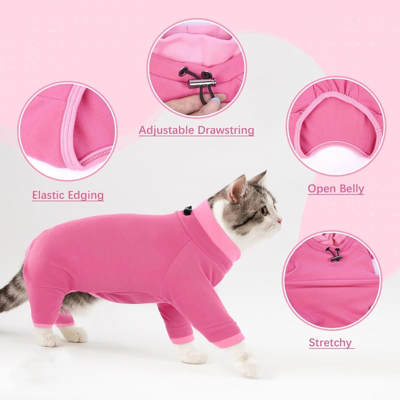 PUMYPOREITY Macska Overál Hosszú Ujjal, Téli Macska Ruha Pink S Méret