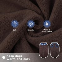 PUMYPOREITY Téli Kutyakabát Fleece Bélelt Termál Kutyaruha L Barna 2
